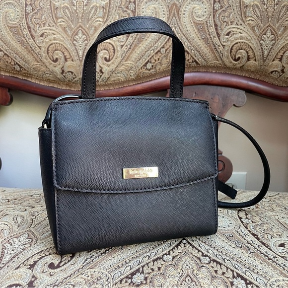 Kate Spade Laurel Way Mini Alisanne Crossbody Bag Black Saffiano Leather - Picture 4 of 15